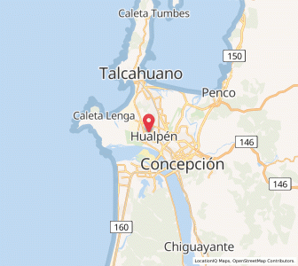 Map of Hualpén, Biobío