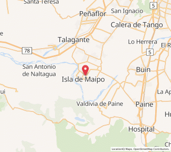 Map of Isla de Maipo, Santiago Metropolitan