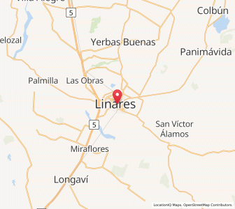Map of Linares, Maule Region