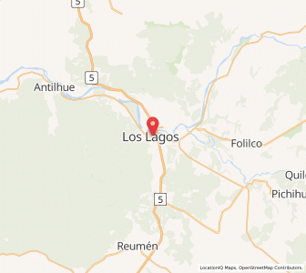 Map of Los Lagos, Los Ríos Region