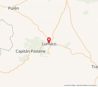 Map of Lumaco, Araucanía
