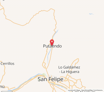 Map of Putaendo, Valparaíso