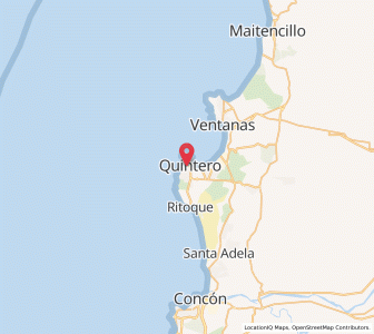 Map of Quintero, Valparaíso