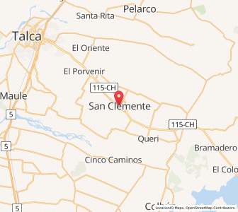 Map of San Clemente, Maule Region