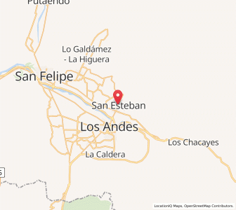 Map of San Esteban, Valparaíso