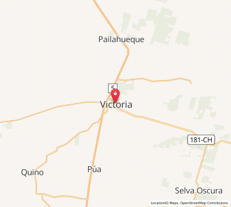 Map of Victoria, Araucanía