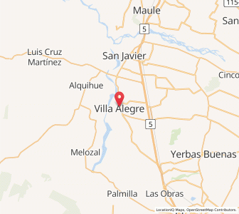 Map of Villa Alegre, Maule Region