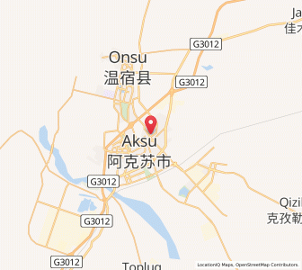 Map of Aksu, Xinjiang