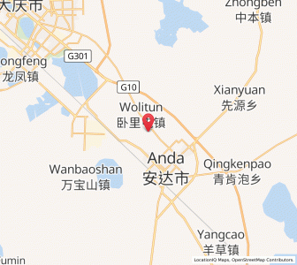 Map of Anda, Heilongjiang