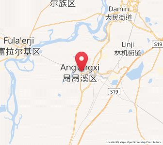 Map of Ang’angxi, Heilongjiang