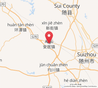 Map of Anju, Hubei