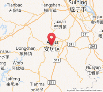 Map of Anju, Sichuan