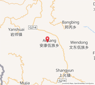 Map of Ankang, Yunnan