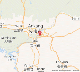 Map of Ankang, Shaanxi