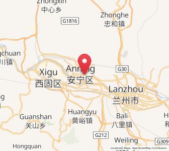 Map of Anning Xilu, Gansu