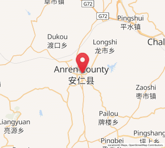 Map of Anren Chengguanzhen, Hunan
