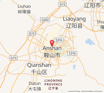 Map of Anshan, Liaoning