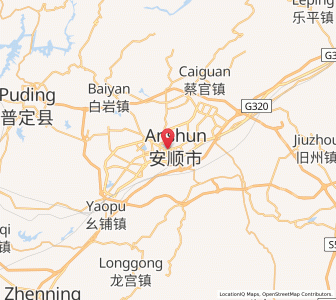 Map of Anshun, Guizhou