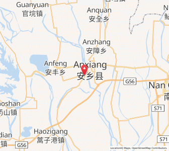 Map of Anxiang, Hunan