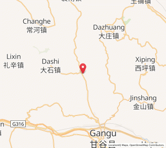 Map of Anyuan, Gansu
