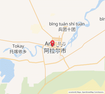 Map of Aral, Xinjiang