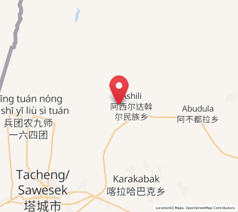 Map of Axili, Xinjiang