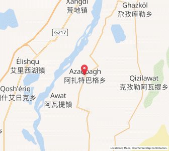 Map of Azhatebage, Xinjiang
