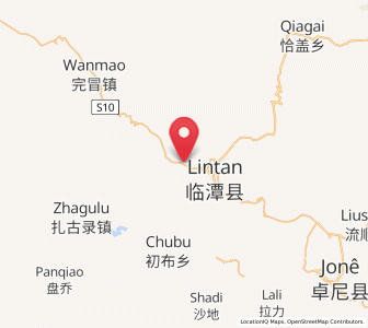 Map of Azitan, Gansu