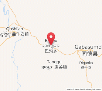 Map of Bagou, Qinghai