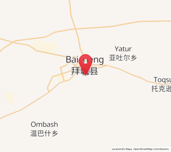 Map of Baicheng, Xinjiang