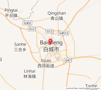 Map of Baicheng, Jilin