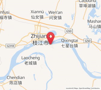 Map of Bailizhou, Hubei