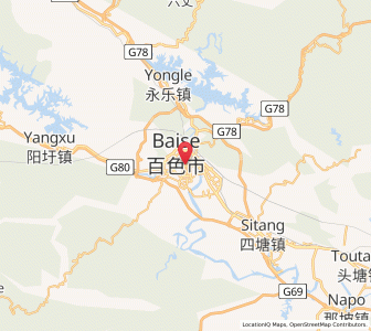 Map of Baise, Guangxi