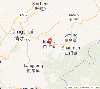 Map of Baisha, Gansu