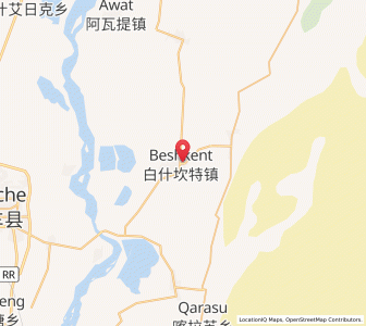 Map of Baishikante, Xinjiang