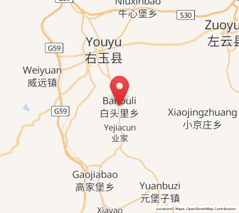 Map of Baitouli, Shanxi