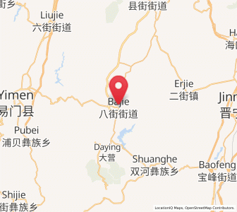Map of Bajie, Yunnan