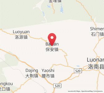 Map of Bao’an, Shaanxi