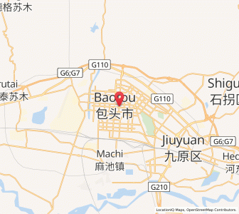 Map of Baotou, Inner Mongolia