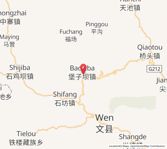 Map of Baoziba, Gansu
