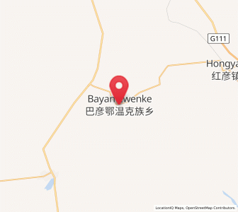 Map of Bayan Ewenke Minzu, Inner Mongolia