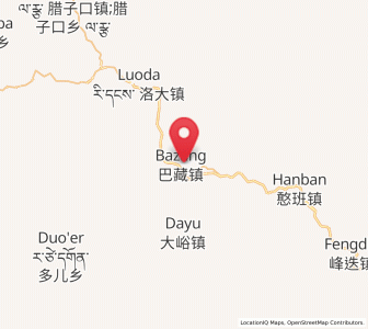 Map of Bazang, Gansu