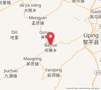 Map of Bazhai, Guizhou