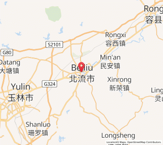 Map of Beiliu, Guangxi