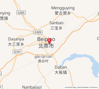 Map of Beipiao, Liaoning