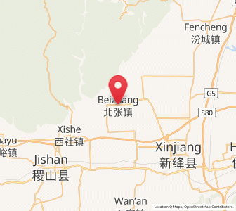 Map of Beizhang, Shanxi