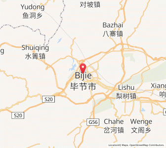 Map of Bijie, Guizhou