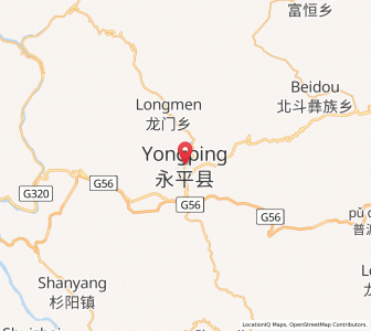 Map of Bonan, Yunnan