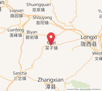 Map of Caizi Zhen, Gansu
