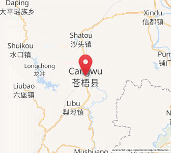 Map of Cangwu, Guangxi